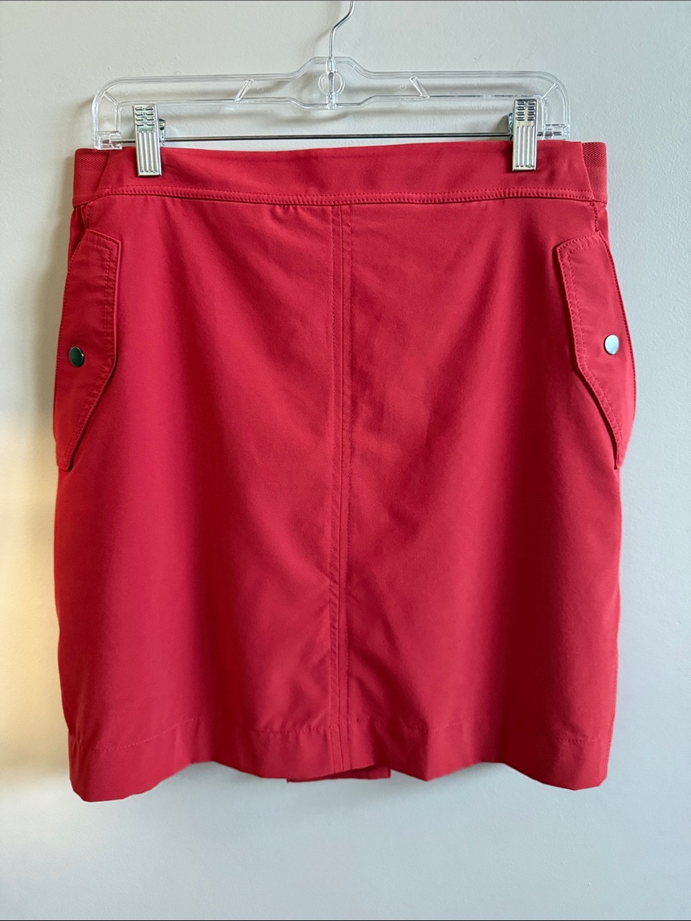 Athleta Vienna Burnt Orange Red Skort with Snap Pockets Size 14